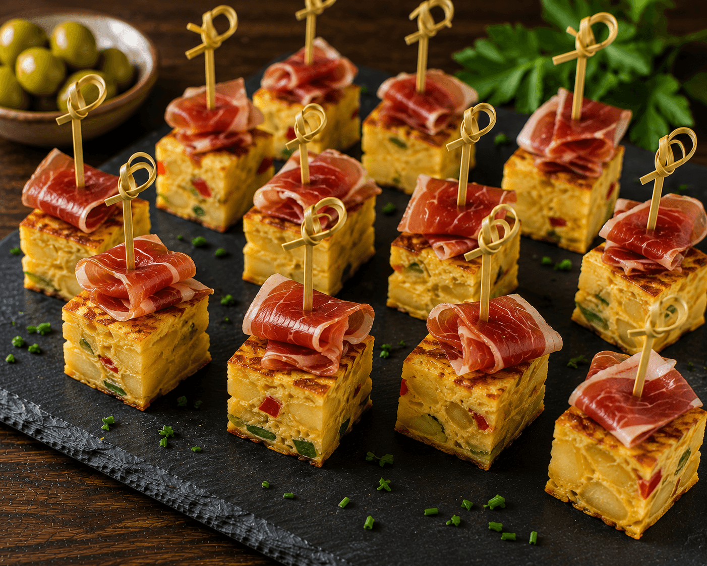 Tortilla Español mit Serrano-Schinken